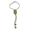 Unsigned Selro Confetti Lariat Necklace with Animal Heads (A5788)