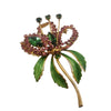 Vintage Amazing Rhinestone & Enamel Flower Brooch (A3892)