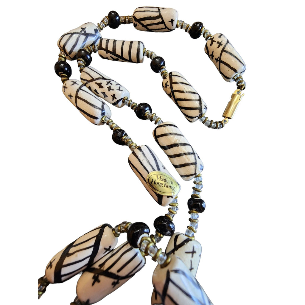 Vintage Porcelain Made in Hong Kong Necklace (A2077)