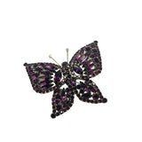 Vintage Huge Rhinestone Purple Butterfly Brooch (A2209)