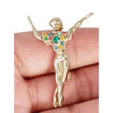 Vintage Attributed to Boucher Pat 159585 Male Ballerina Dancer Brooch (A610)