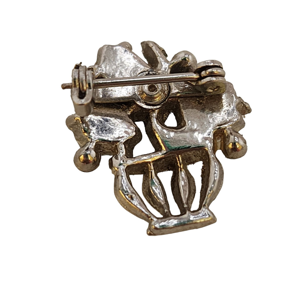 Vintage Tiny Molded Glass Fruit Salad Basket Brooch (A3649)