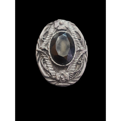 Vintage Silvertone Rhinestone Ring Size 8 (A6299)