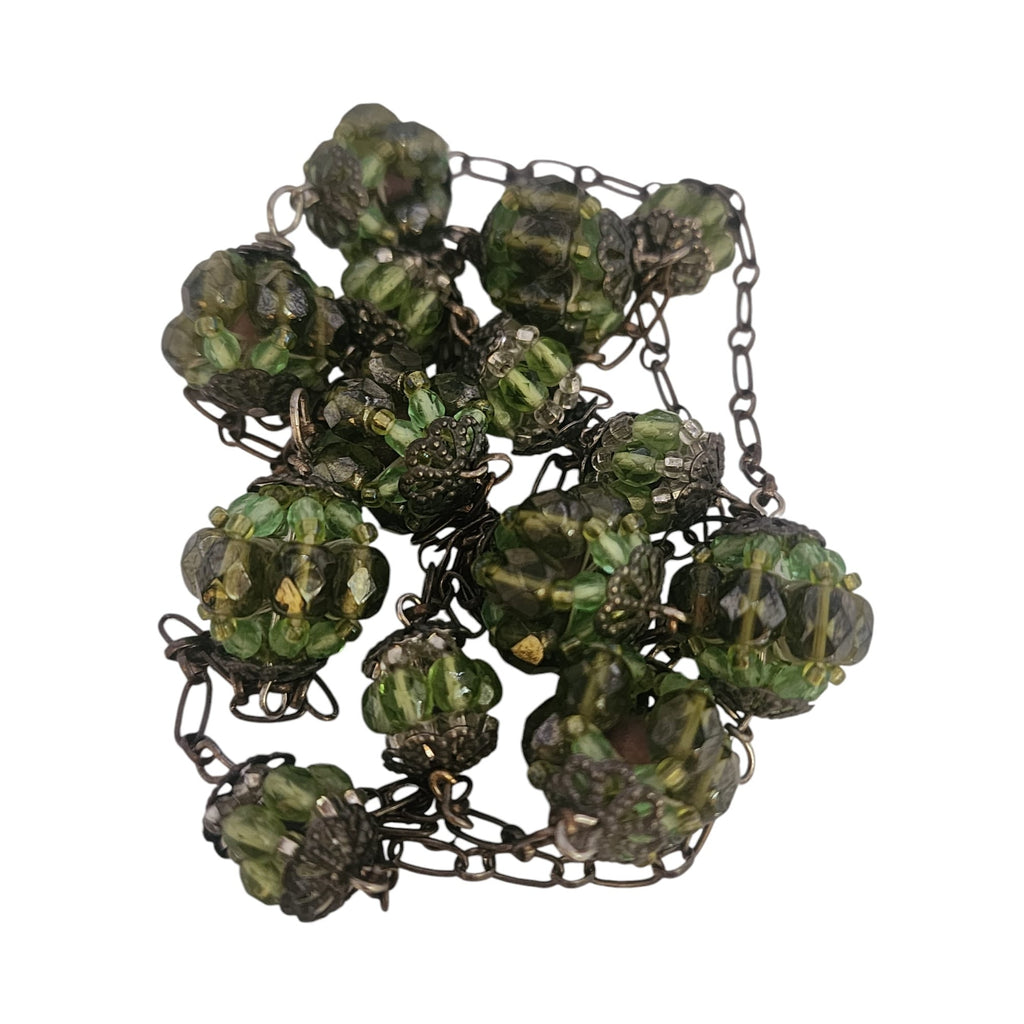 Vintage Hand Beaded Ball Necklace (A5647)
