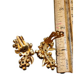 Vintage Enamel & Rhinestone Clip Earrings (A2320)