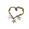 Vintage NOS Signed Bee Charming Silk Cord Star Charm Friendship Bracelet (A4386)