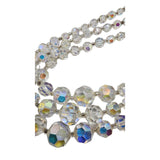 Vintage Three Strand Crystal Bib Necklace (A5066)