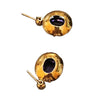 Vintage Etruscan 14kt Gold & Amethyst Faceted Pierced Earrings (A1967)