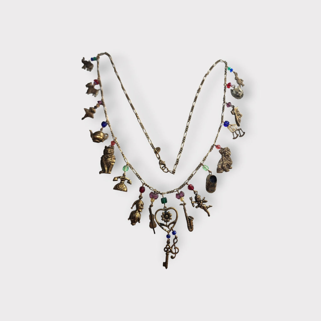 Vintage Sweet Romance Charm Necklace (A4134)