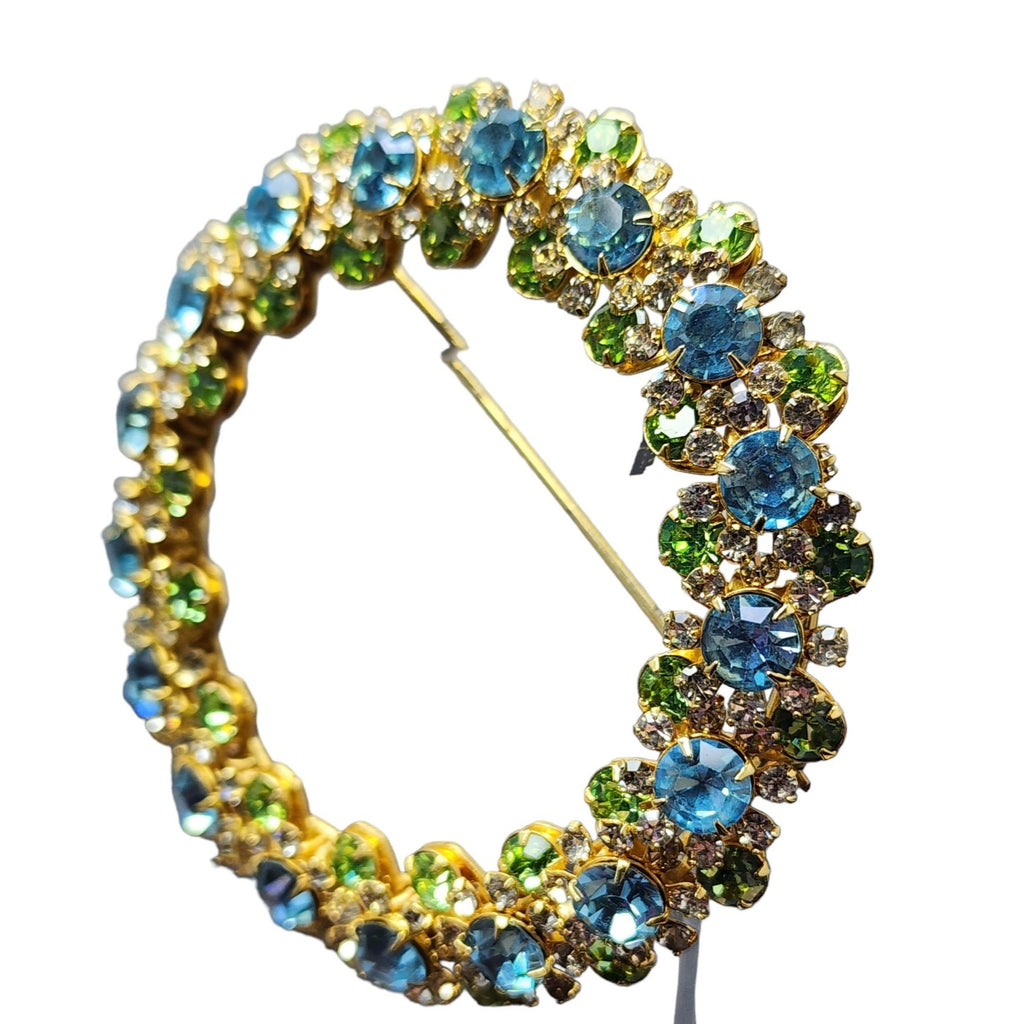 Vintage Stunning Rhinestone Wreath Brooch (A2271)