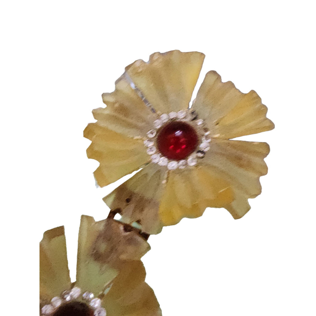 Antique Celluloid & Glass Flower Buckle (A1956)