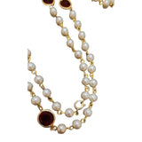 Vintage 80s Pearl Sautoir Necklace (A1848)