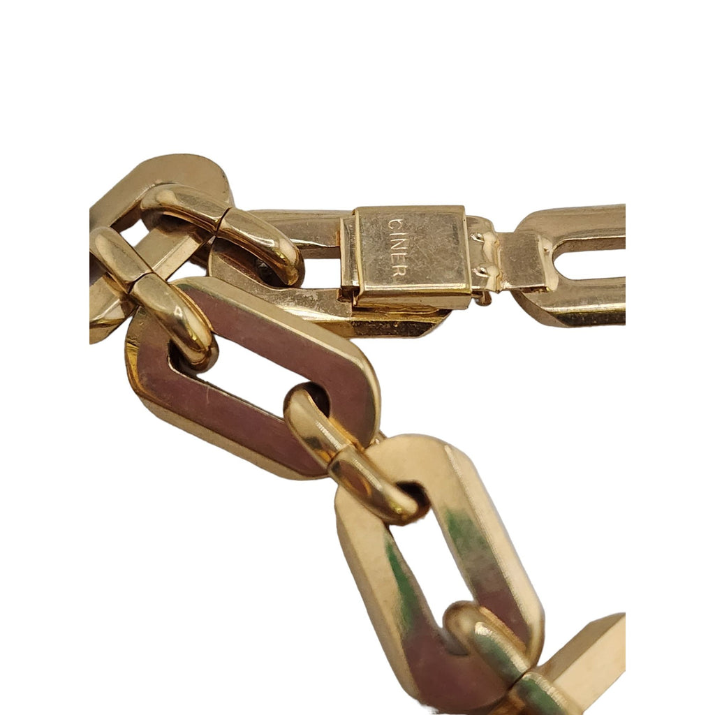 Vintage Signed Ciner Glass Heavy Link Necklace (A3539)