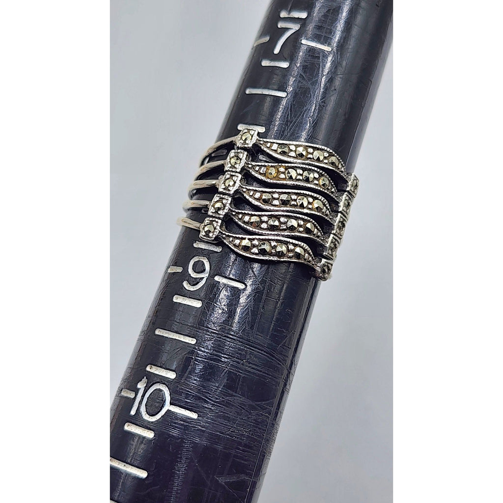 Vintage Sterling Silver Marcasite Ring (A5043)