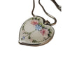Vintage Enamel & Silver Heart Necklace (A4399)