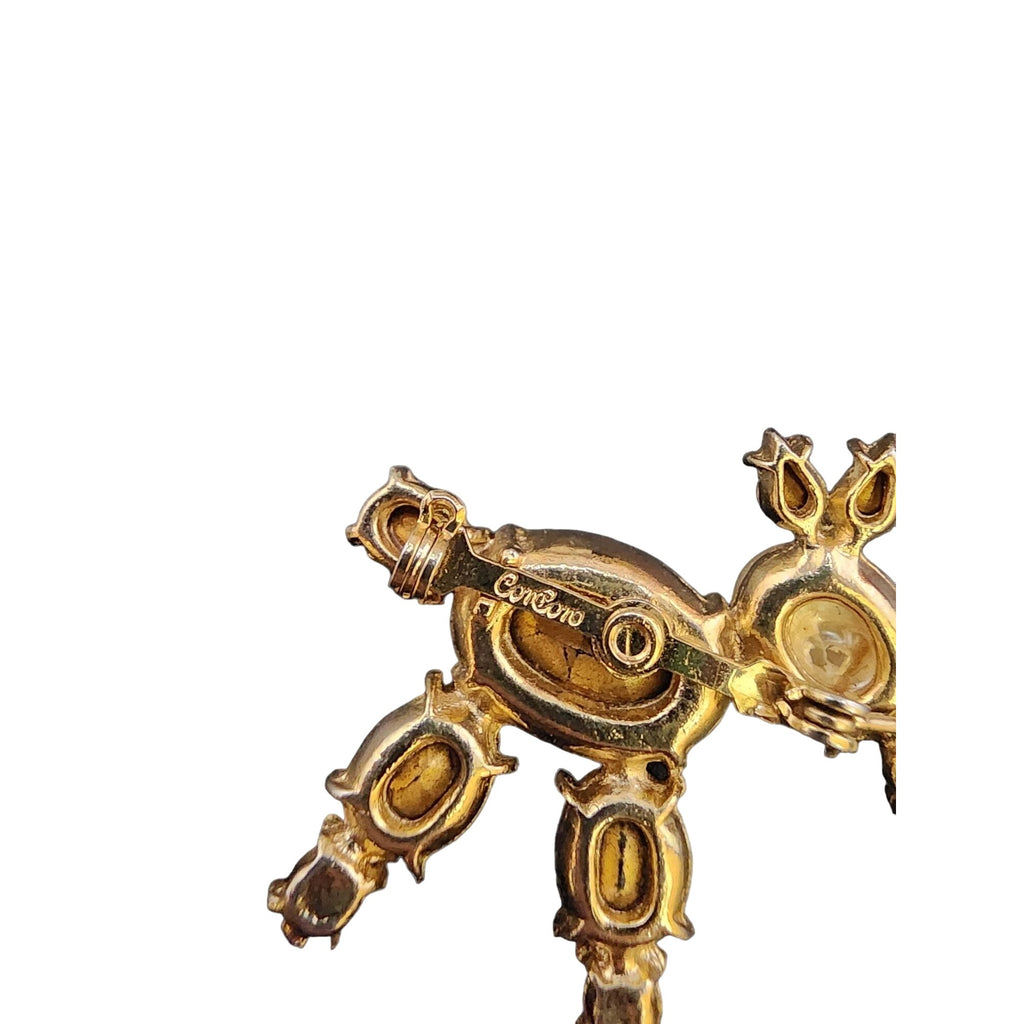 Vintage Signed Rhinestone Dog Brooch Possibly Coro (A3961)