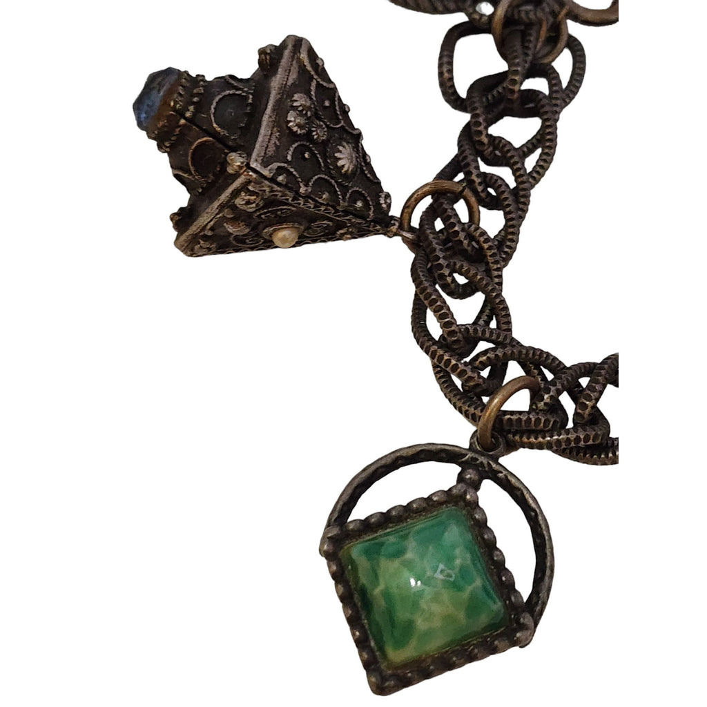 Vintage Etruscan Charm Bracelet (A3654)