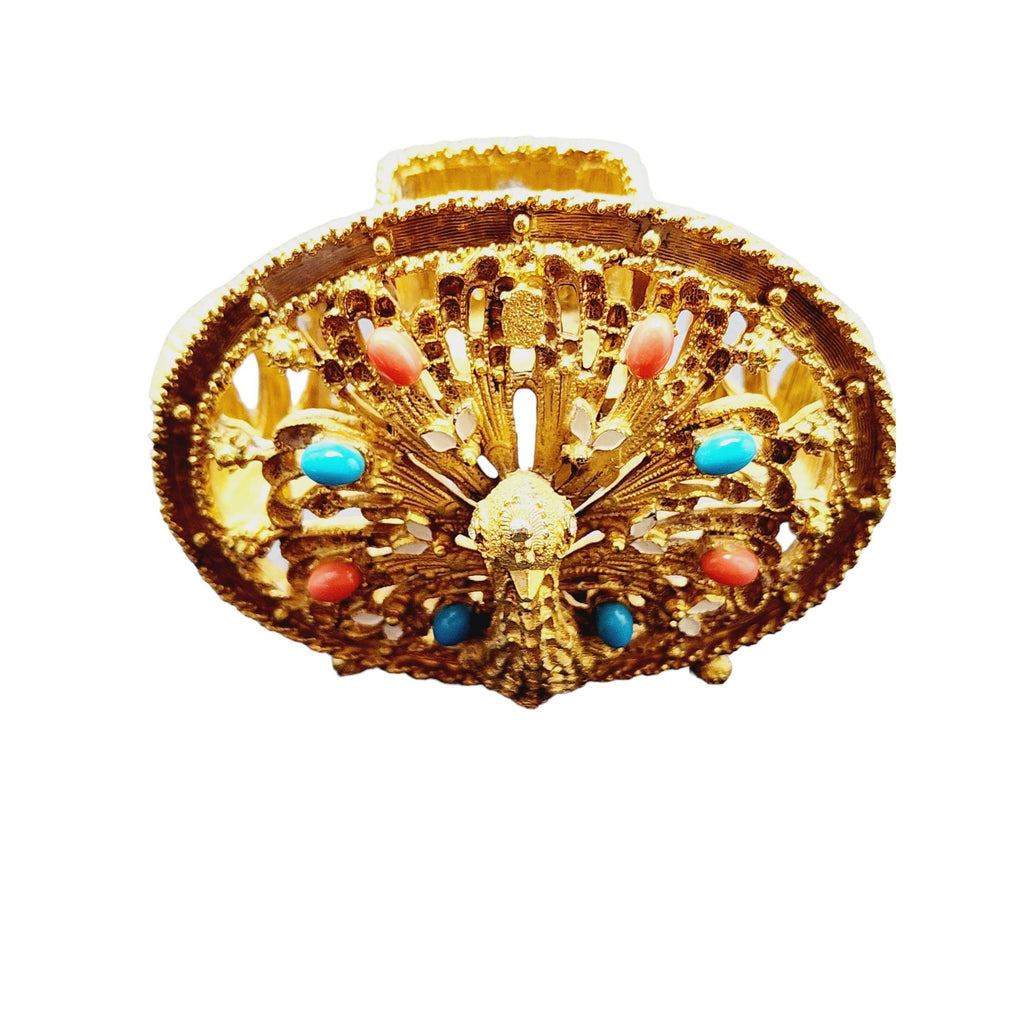 Vintage Rare Florenza Signed Peacock Lipstick Holder (A2267)