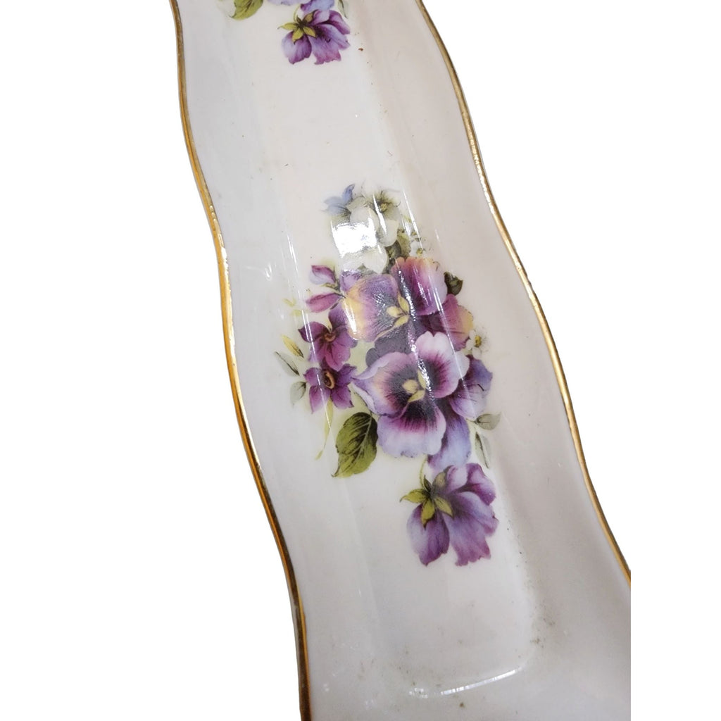 Bone China English Trinket Dish with Violets (A1957)