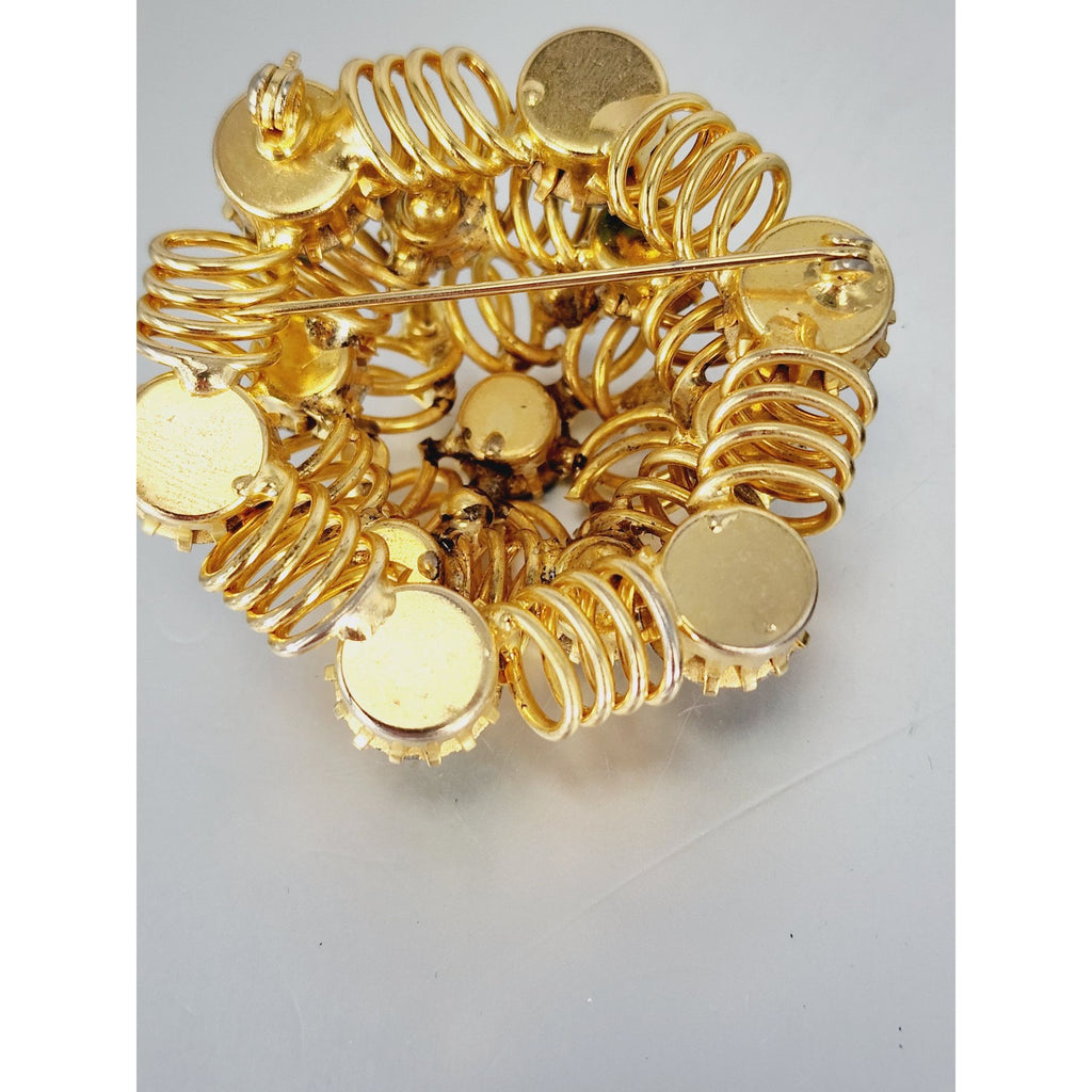 Amazing Wired Domed Hobe Style Givre Glass Brooch (A612)