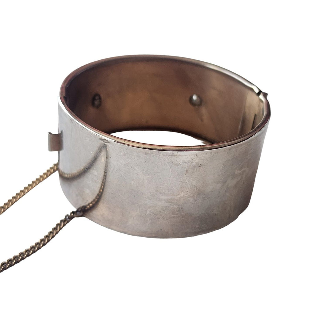 Deco Inspired Vintage Rhinestone Wide Bangle Bracelet (A4806)