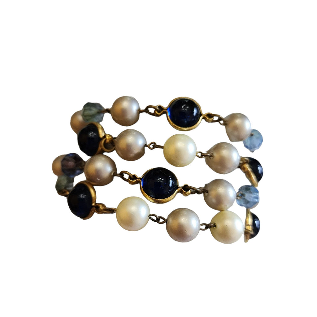 Vintage Signed Marvella Glass & Crystal Bracelet (A2255)