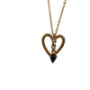 Vintage Rhinestone Heart Pendant Necklace (A6339)