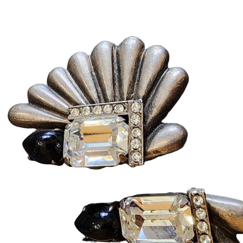 Vintage 80s Metal Clip Earrings (A2082)