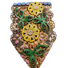 Vintage Spectacular Enameled Brass Filigree Dress Clip (A1971)