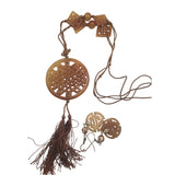 Vintage Jade Silk Cord Necklace & Earrings Set (A5076)