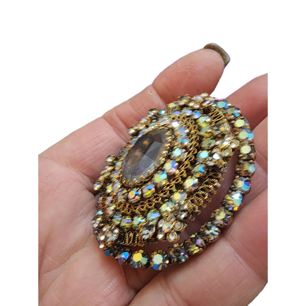 Vintage Rare Spectacular Dazzling Signed Austria Articulating Brooch (A1919)