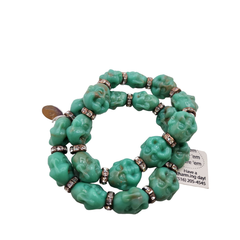 Vintage Turquoise Resin Buddha Bracelet NOS (A4335)