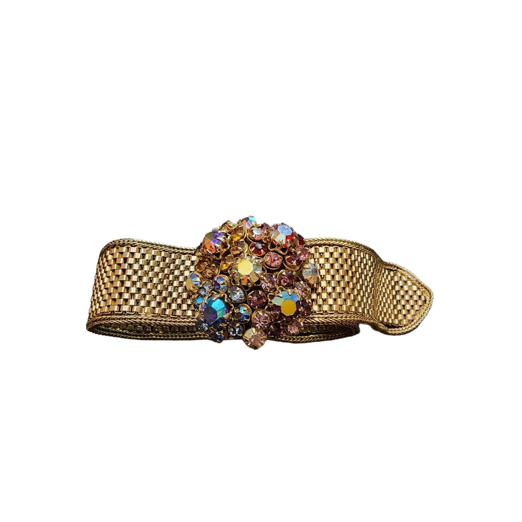 Beautiful Vintage Blingy Ab Rhinestone Mesh Adjustable Bracelet (A4827)