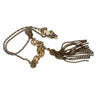 Vintage Unique Speckled Glass Filigree Tassel Necklace (A4292)