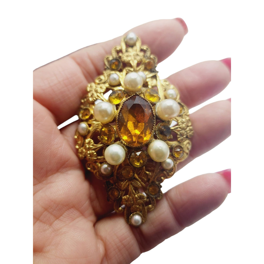 Vintage Amazing German Czech/Austro Hungarian? Decorative Brooch (A2208)