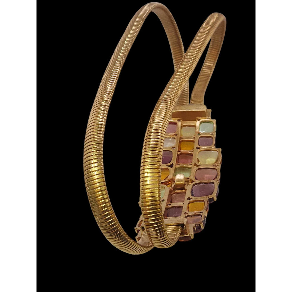 Vintage Fabulous Jeweled Snake Stretch Belt (A4221)