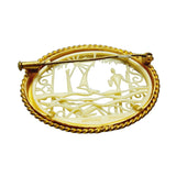 Vintage Signed Depose France Celluloid Brooch w/ Trombone Clasp (A1034)