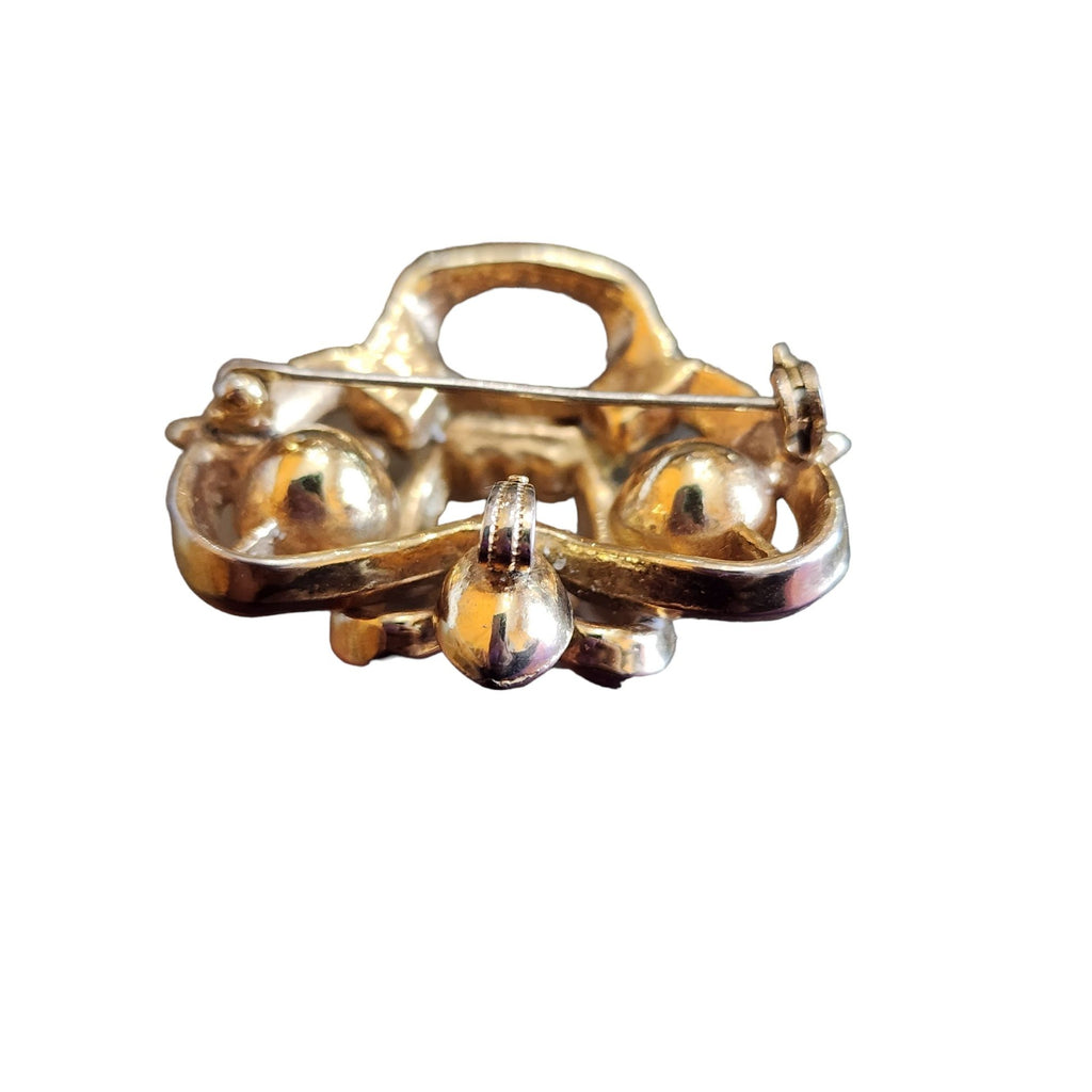 Vintage Unsigned Dimensional Crown Brooch Pendant (A1783)