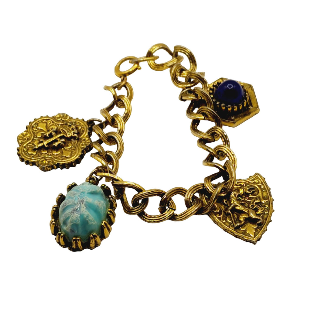 Vintage 60s Decorative Charm Bracelet (A556)