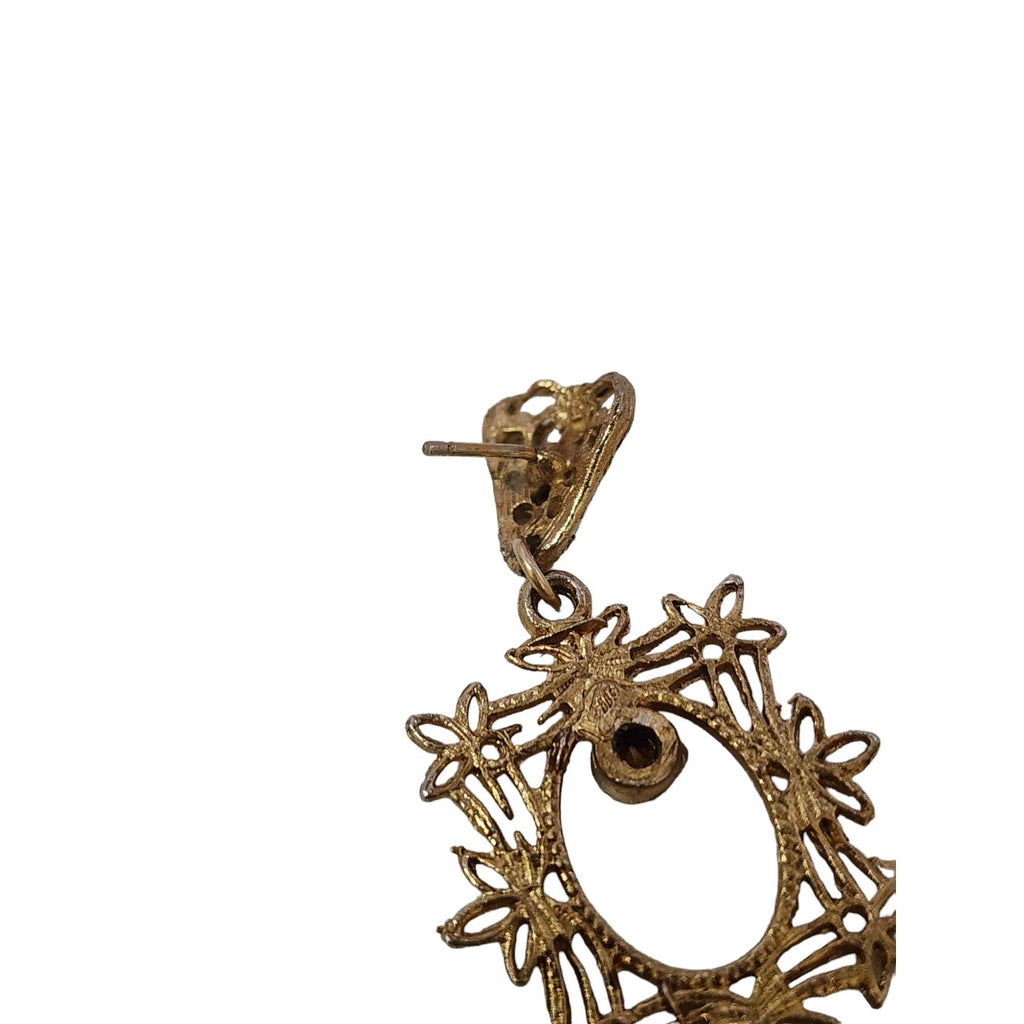 Vintage Filigree Pierced Earrings, As Is (A6342)