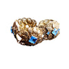 Vintage Czech Faceted Glass & Brass Filigree Bracelet (A4270)