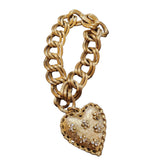 Vintage Signed Avon Chain Heart Charm Bracelet (A1840)