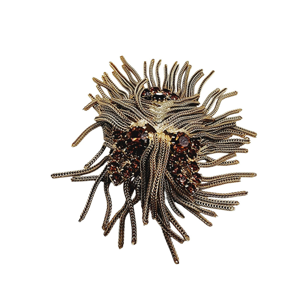 Vintage Dominique Unsigned Fringe Dog Brooch Pendant (A1304)
