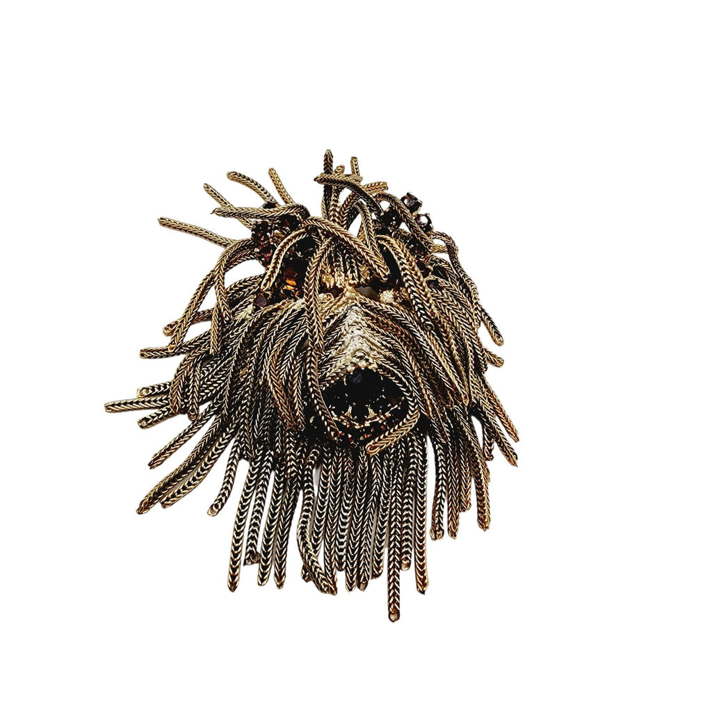Vintage Dominique Unsigned Fringe Dog Brooch Pendant (A1304)
