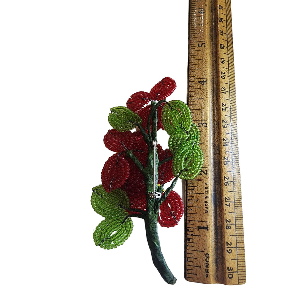 Vintage Beaded Floral Branch Brooch (A1544)