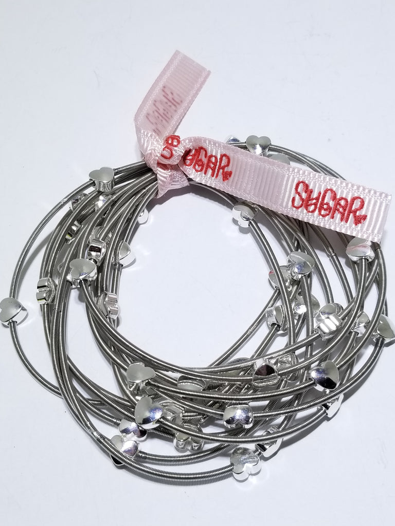 All heart piano wire bracelets - Sugar NY