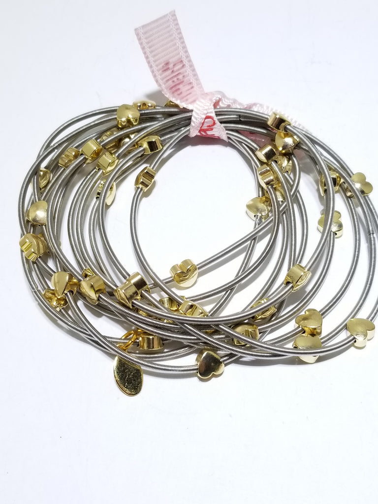 All heart piano wire bracelets - Sugar NY