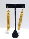 Vintage gold long tassel earrings - Sugar NY