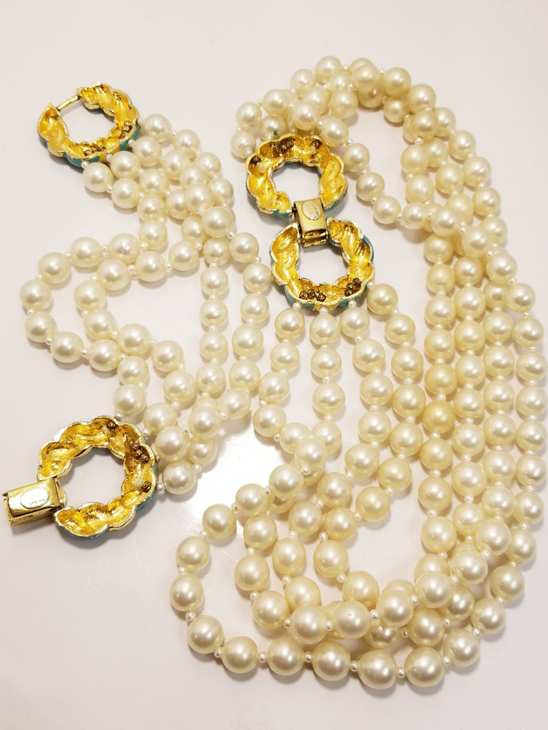Rare vintage Mimi di N glass pearl parure