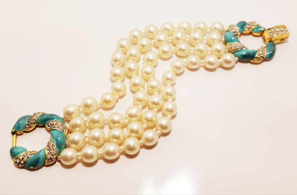 Rare vintage Mimi di N glass pearl parure